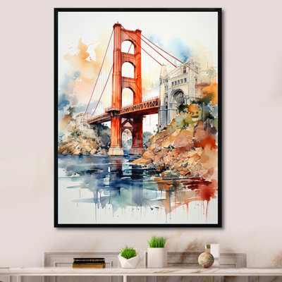 Red Bridge Architectural Marvel I - reproduction sur toile