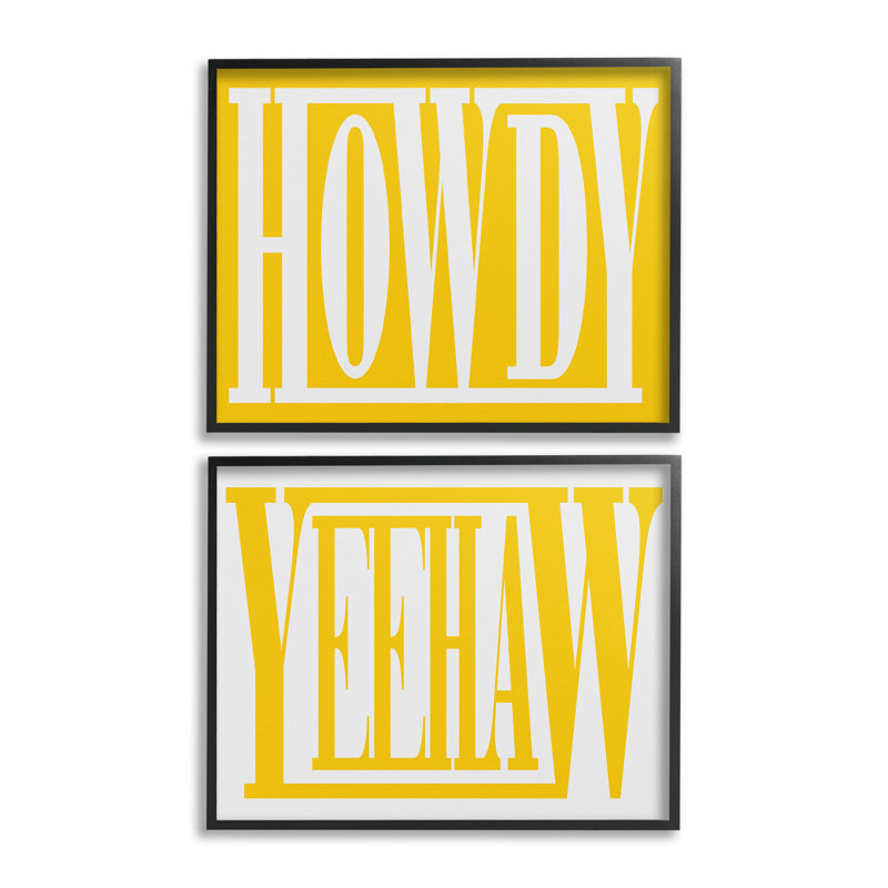 "Cadre photo simple jaune Howdy & Yeehaw" par Grace Popp 2 - pièces sur, Giclée encadrée noir minuit, H 24 po x l 30 po