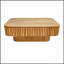 Table basse à plateau relevable cannelé de 38,6 po avec rangement et placage en bois massif à hauteur réglable pour les espaces de vie modernes-168959374