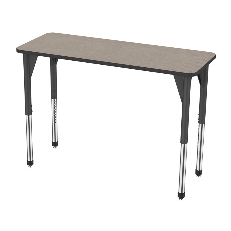 Table d'activité rectangulaire à hauteur réglable Premier Series, H 42 po x L 60 po x l 24 po, Noir, Filet étain