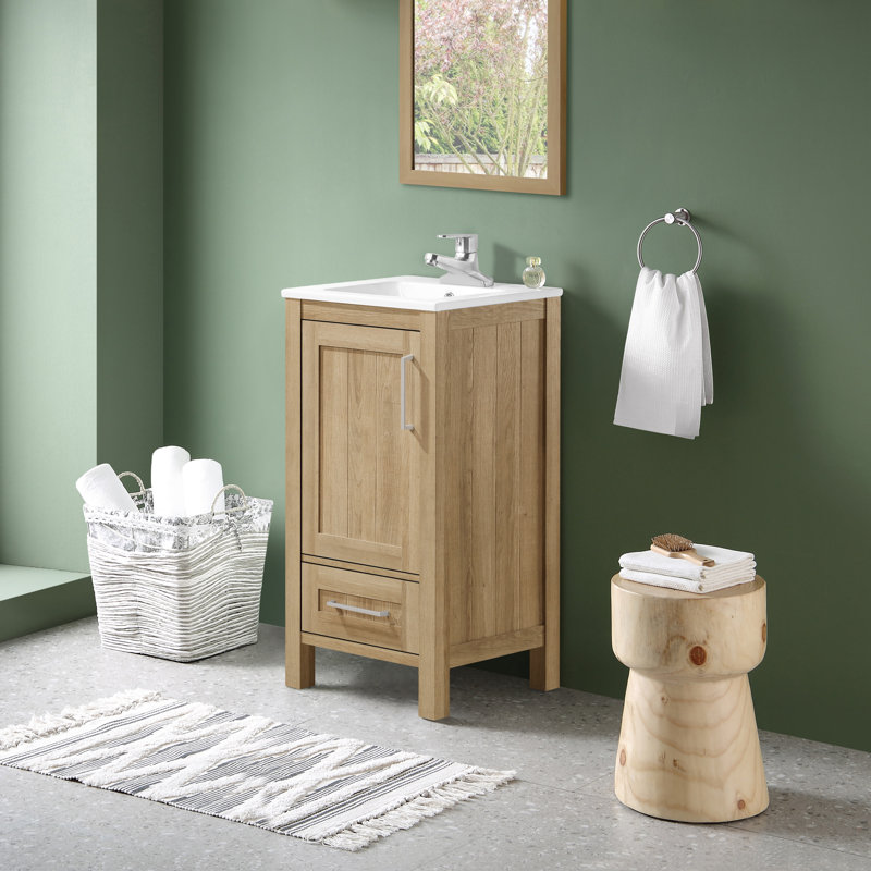 Ensemble de meuble-lavabo simple 18 po Shanarra, Chêne