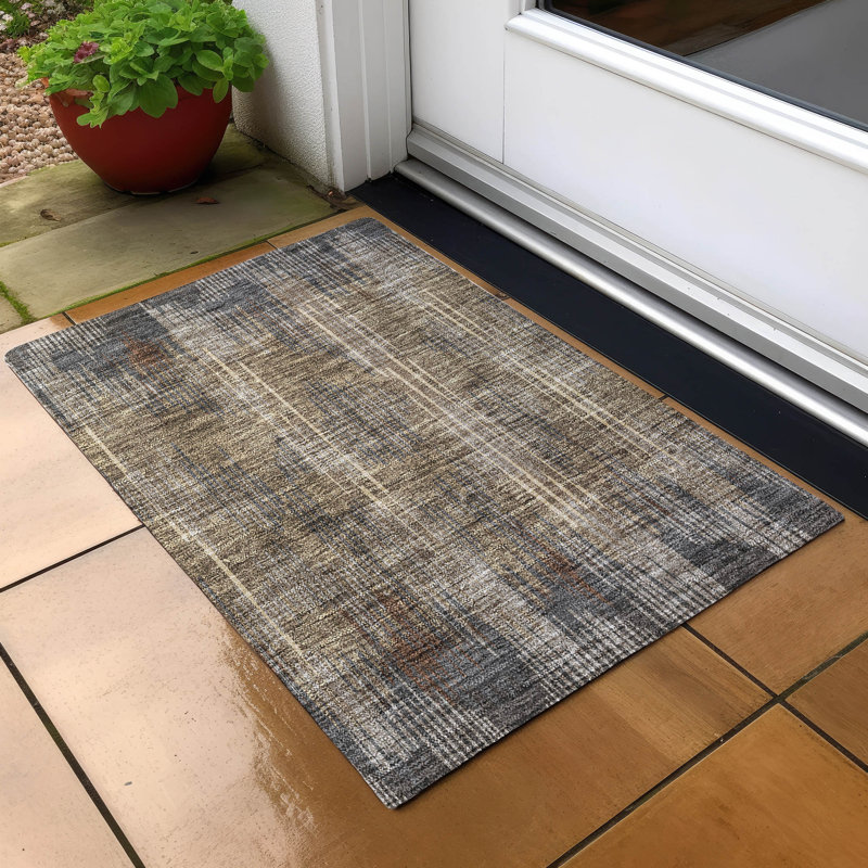 Tapis intérieur / extérieur mâle avec envers antidérapant, Rectangle 1 pi 8 po x 2 pi 6 po