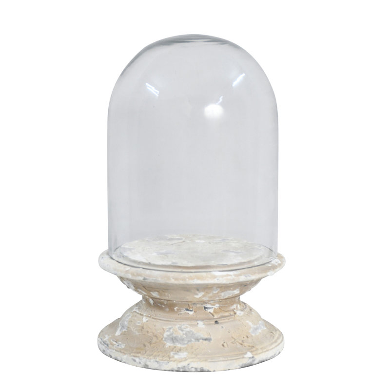 Dôme Arroyo avec base en bois, blanc - Lrg, H 13 po x l 7,5 po x P 7,5 po