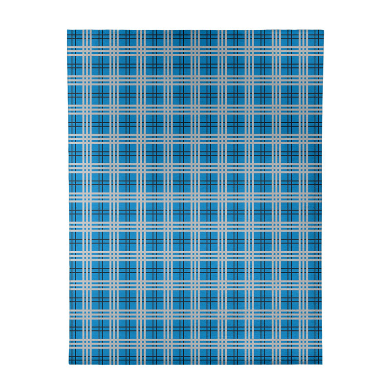 Tapis à carreaux bleu, Rectangle 8 pi x 10 pi
