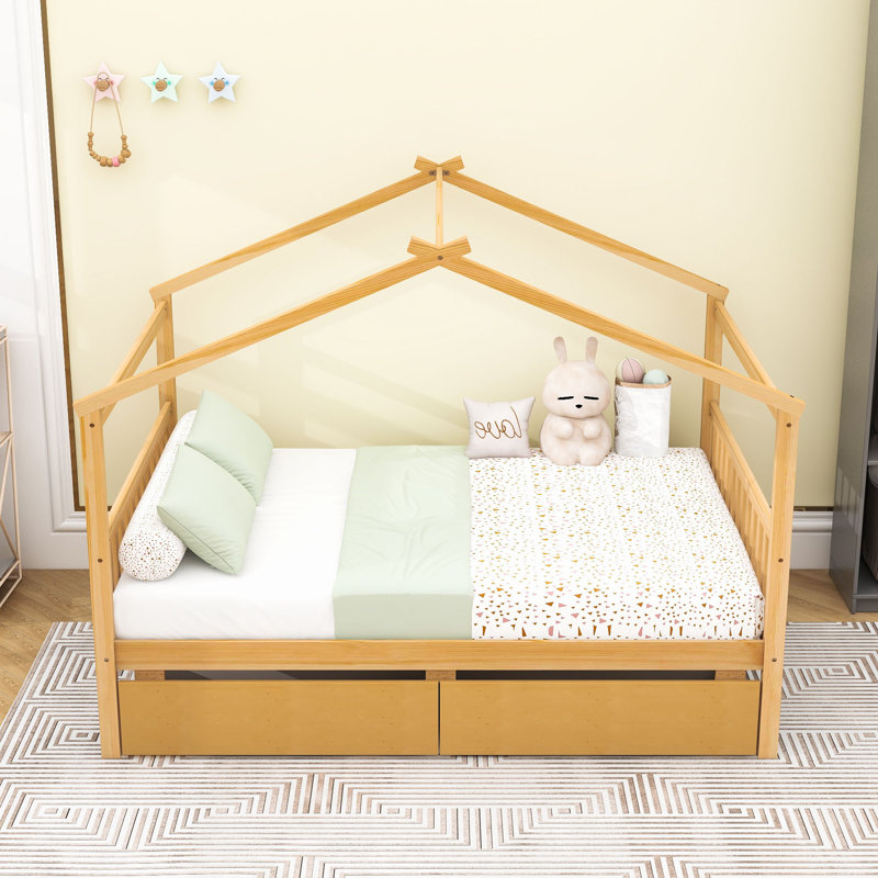 Shawsville Daybed with 2 Big Drawers, Full / Double, Natural