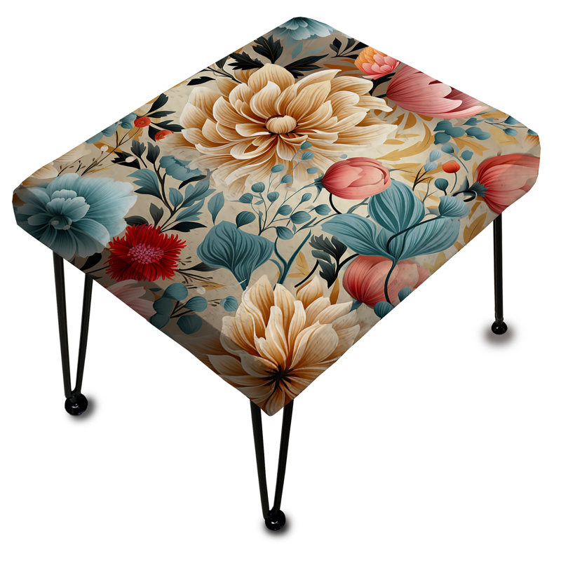 Soft Color Floral Garden Beauty - Floral Rectangle Ottoman