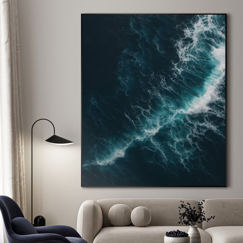 Très grande reproduction d'art sur toile - Paysage côtier de Ocean Beach, H 46 po x l 36 po