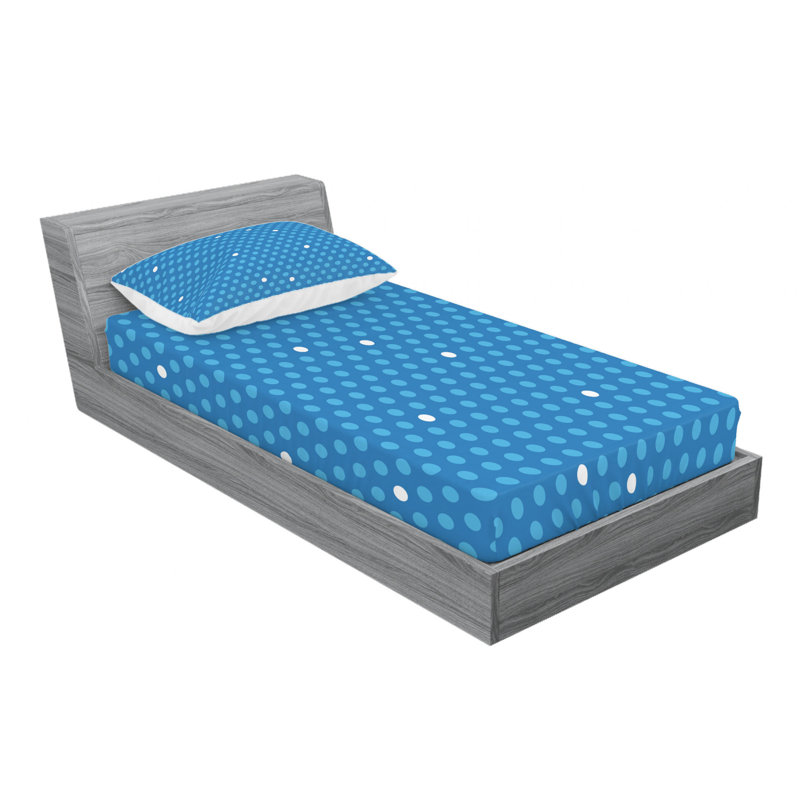 Microfiber Polka Dots Sheet Set, Light Blue Polka Dot, Twin XL Sheet Set with Fitted Sheet