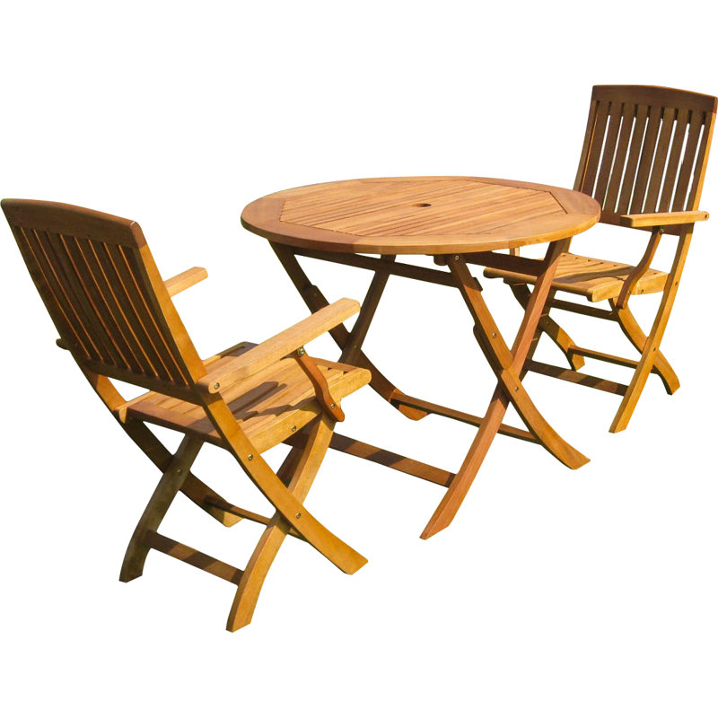 Blaser 2 - Person Wood Patio Dining Set with Round Table