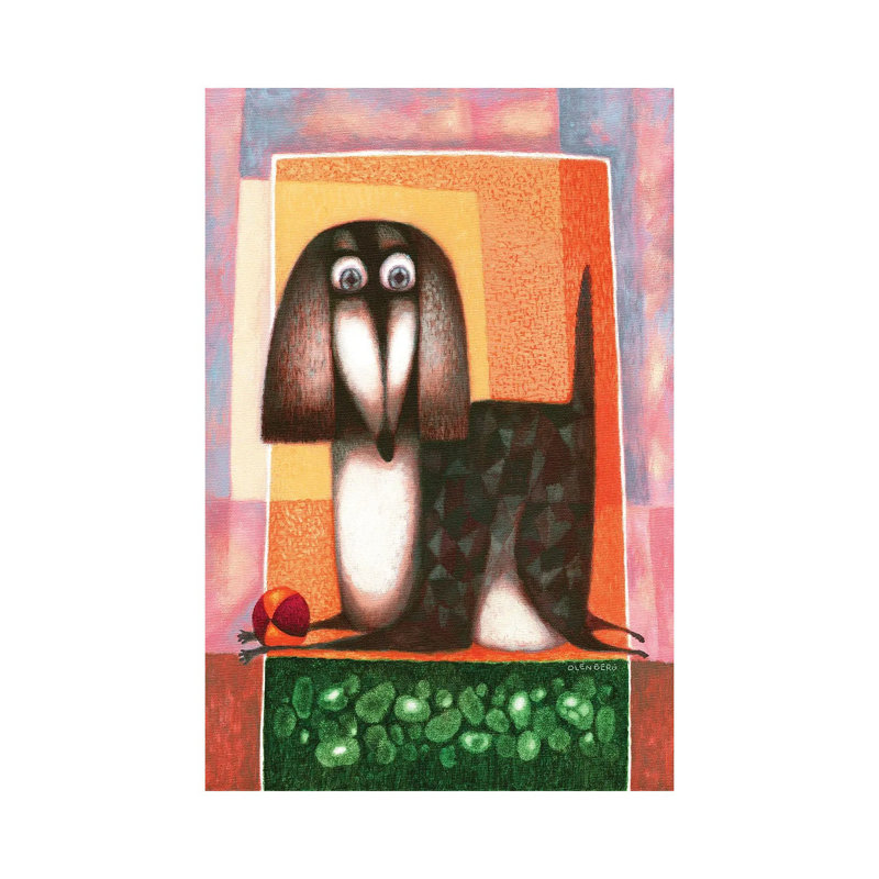 Dog And Ball by Art Mirano - Wrapped Canvas Print, 66.04cm H x 45.72cm W x 1.905cm D