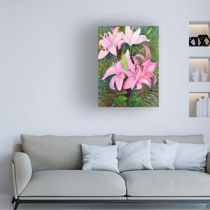 Joanne Porter, lys roses, art sur toile, H 35 po x l 47 po