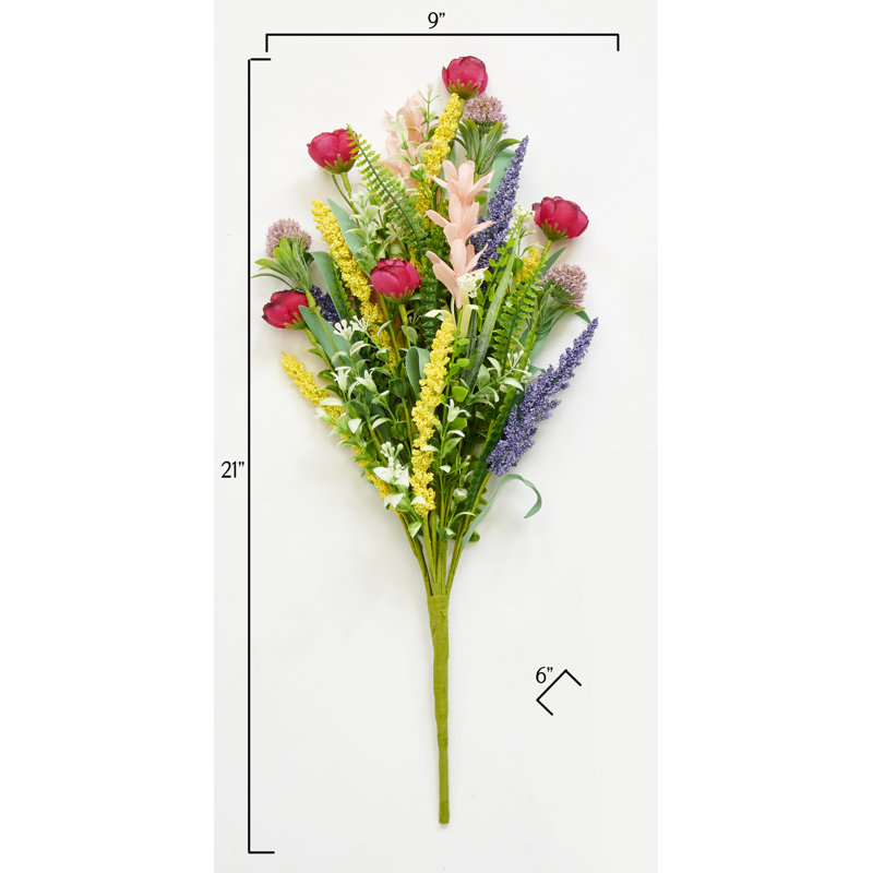 21" Wild Artificial Multicolor Spring Flower Spray, Set of 3