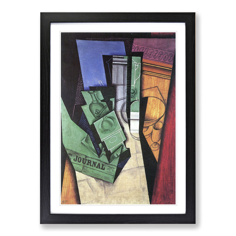 Breakfast by Juan Gris - Picture Frame Graphic Art, Black, 36cm H x 27cm W x 2cm D