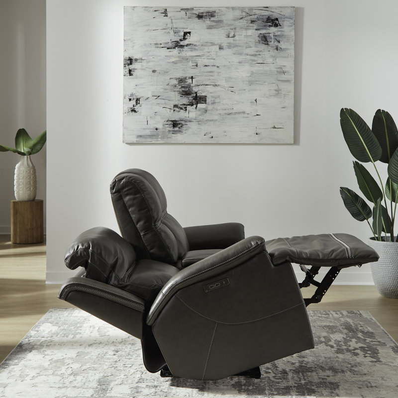 Hannya 79'' Genuine Leather Power Reclining Loveseat