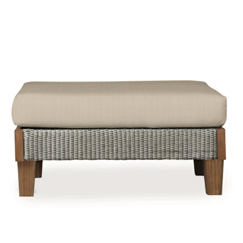 Catalina Outdoor Ottoman, Canvas Black Sunbrella® Canvas, Pewter