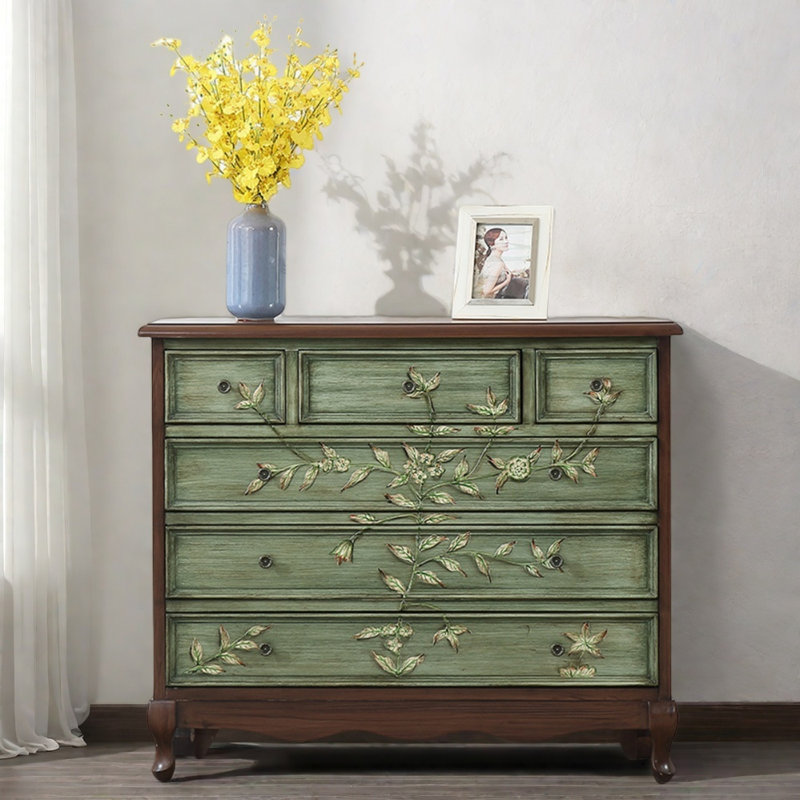 Retro Painted Distressed Wooden Accent Chests