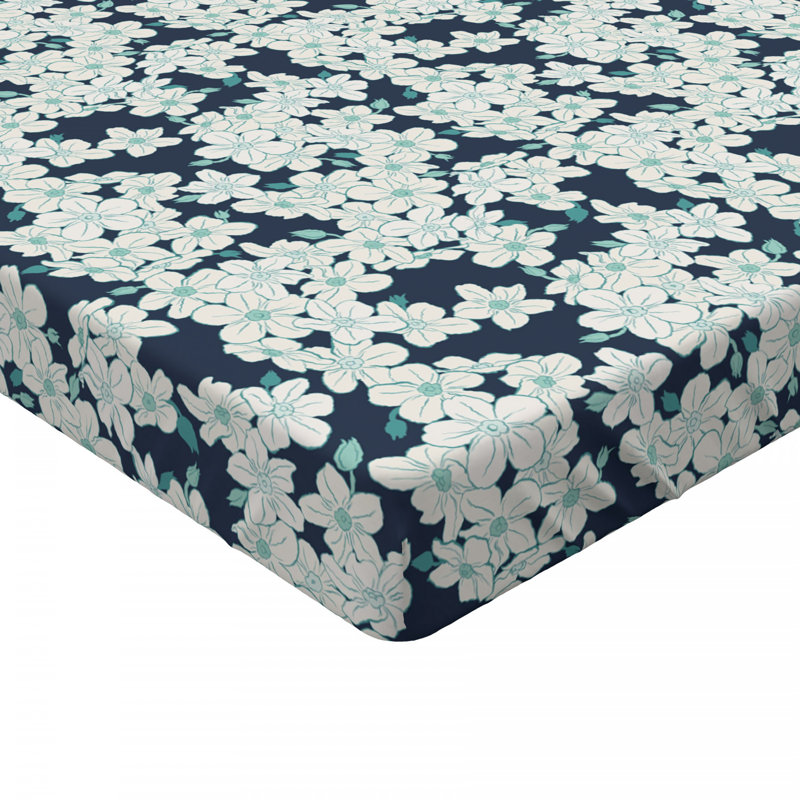 Microfiber Floral Fitted Sheet, Twin Fitted Sheet