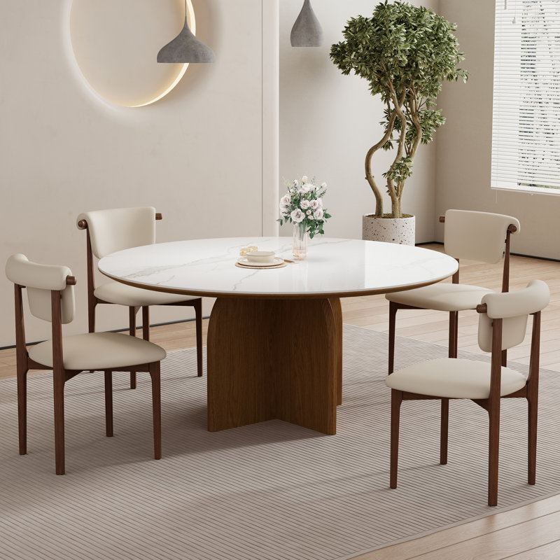 Table de salle à manger 59 po, H 30,31 po x L 59,06 po x l 59,06 po, Bois foncé