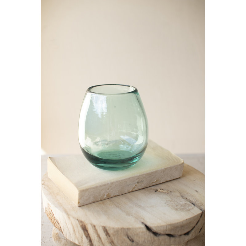  Verre à vin en verre multi-usage H 4,5 "transparent, soufflé à la main transparent, ensemble de 6, Vert