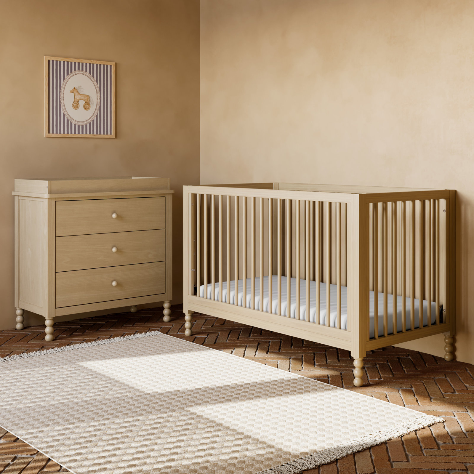 Rio 5-in-1 Convertible Crib with Toddler Guardrail, Driftwood