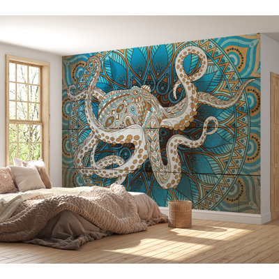Murale pieuvre Ayomiyato Mandala