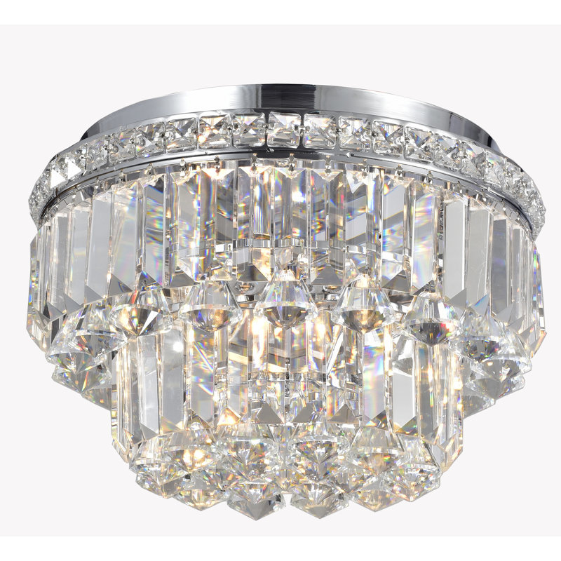 Crystal Flush Mount, Chrome