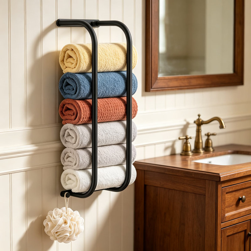 Porte-serviettes mural en acier inoxydable pour organisateur de douche mural avec rangement antirouille