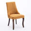 2 chaises de salle à manger, tissu en rayonne, haut soutien, pieds incurvés en bois massif, jaune, tissu d'ameublement en lin jaune de conception américaine, pour une expérience d'assise, coussin éponge rebond avec bandes de caoutchouc et acier-680864494