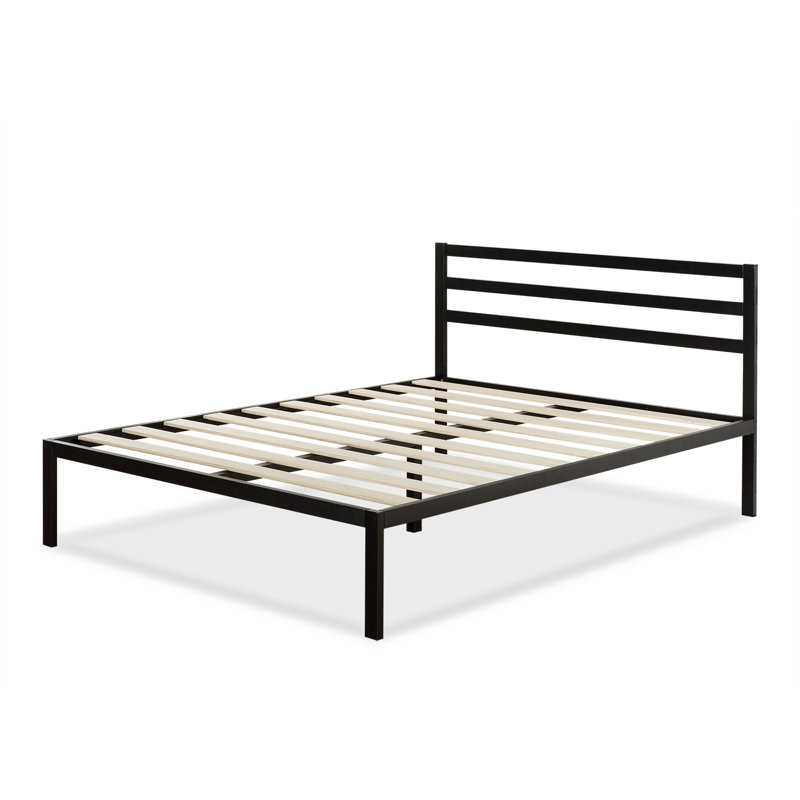Santrell 14" Contemporary Modern Metal Platform Bed, Queen