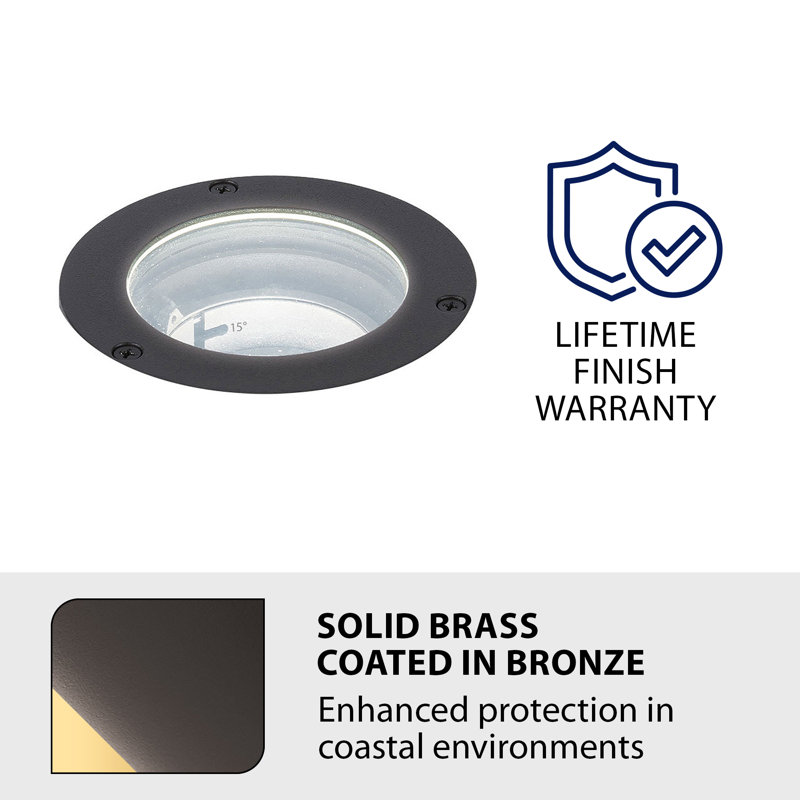 LED Well Light, Bronzed on Brass, 3000K