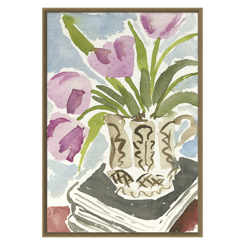 Brown Vase Print by Dana Gibson, Oak Framed, 28" H x 19" W