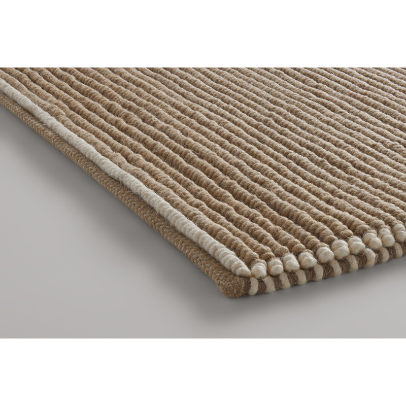 Collet Wool Area Rug in Oat/Ivory, Rectangle 8' x 10'