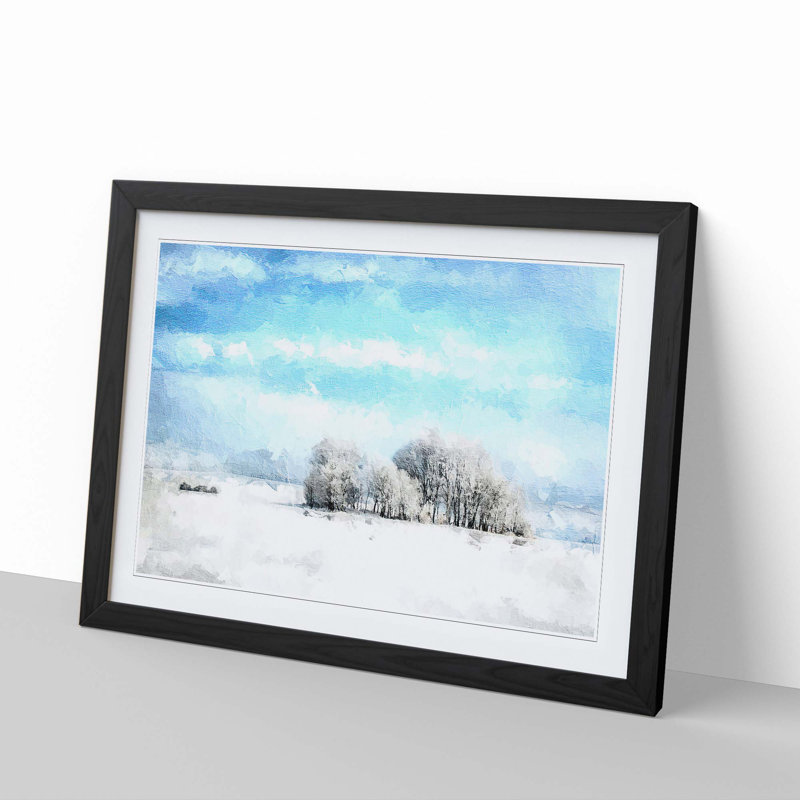 Winter Trees - Picture Frame Painting Print, 27cm H x 36cm W x 2cm D, Black Framed
