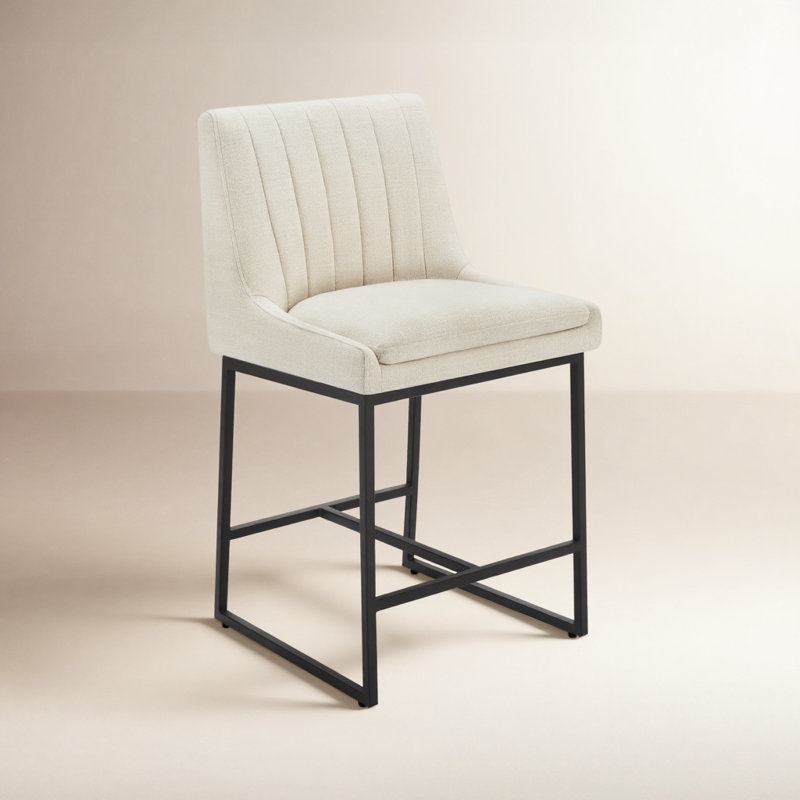 Welburn Counter Stool, Effie Linen Performance Linen