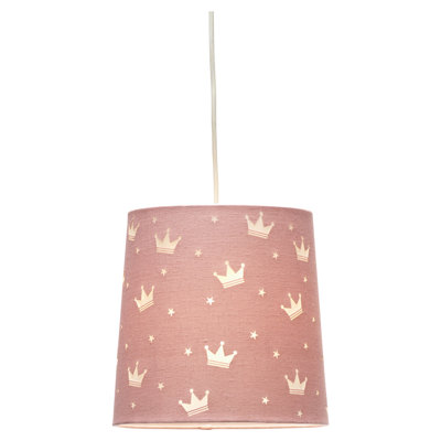 23.5 cm H Round Cotton Pendant Shade ( Clip On ) in Pink