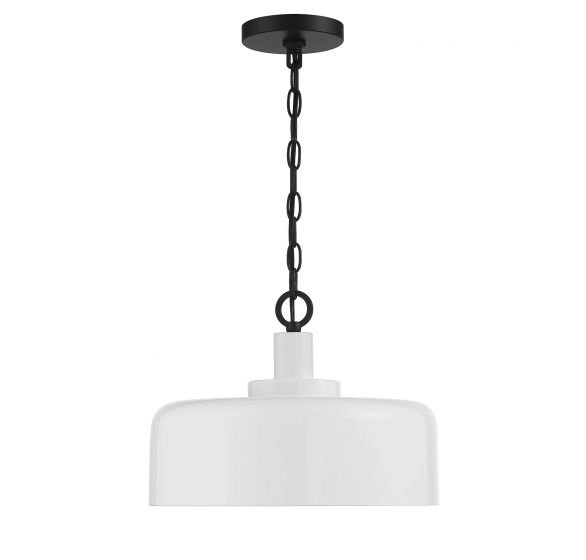 Luminaire suspendu en dome à 1 lumière, Blanc