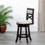 Tabouret pivotant de 24 po à hauteur de comptoir en tissu beige - stable et élégant avec dossier-1146475689-1146475687