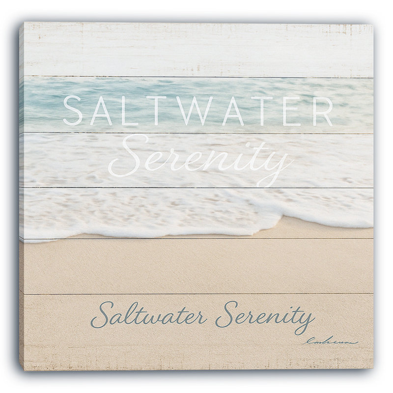«Saltwater Serenity - Tranquil Coastal», art mural sur toile, H 21 po x l 21 po