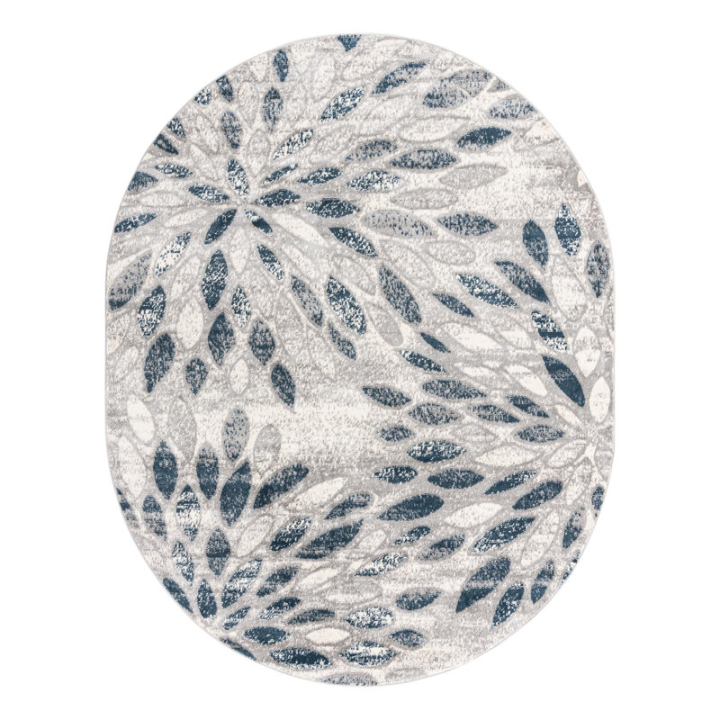 Aamia Abstract Multi Area Rug, Gray, Oval 3'3" x 5'3"