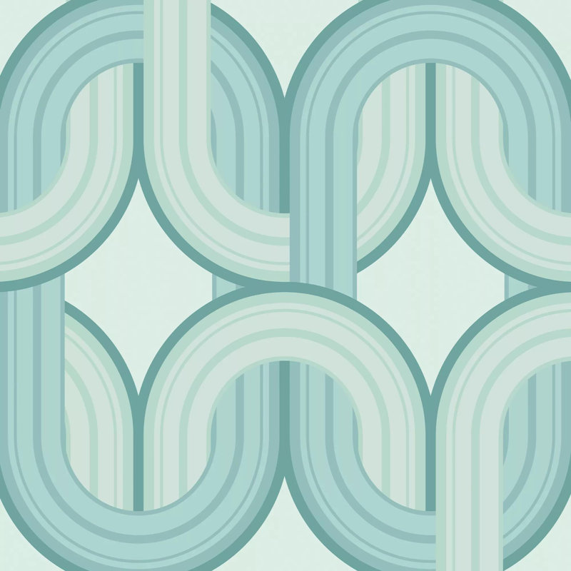 Envy In the Loop Geometric Wallpaper, Green