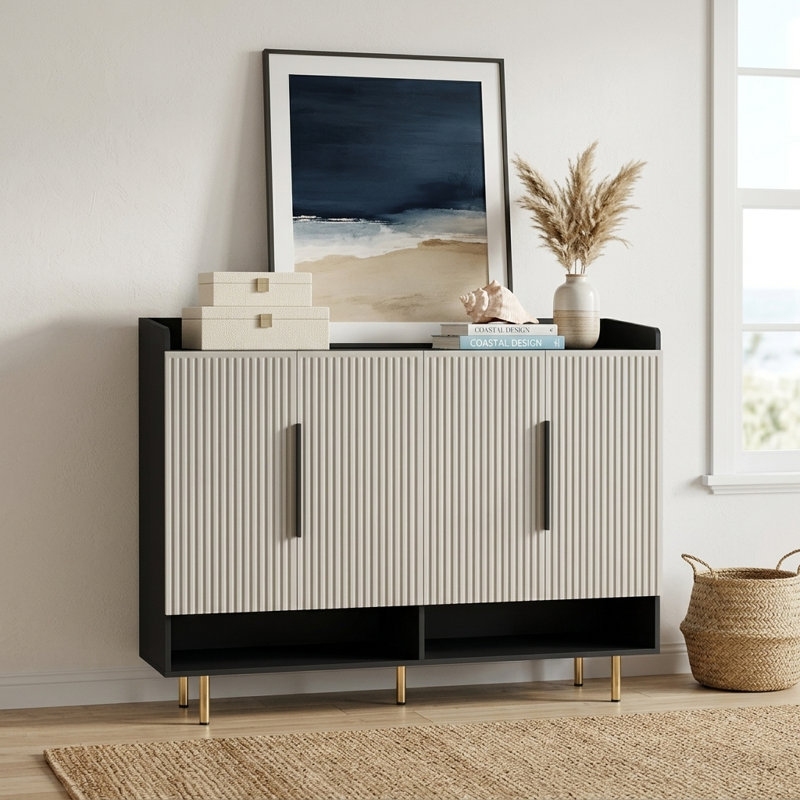 Sideboard Shoe Cabinet with 4 Doors,for Entryway,Living Room,and Bedroom Storage