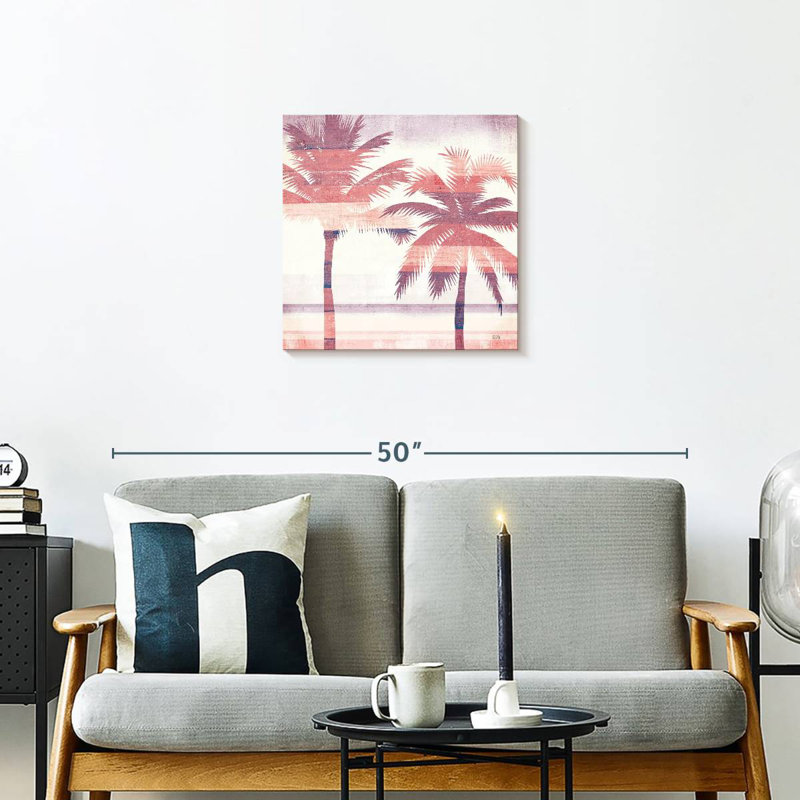 Harnek Beachscape Palms Pink Purple, 20" H x 20" W