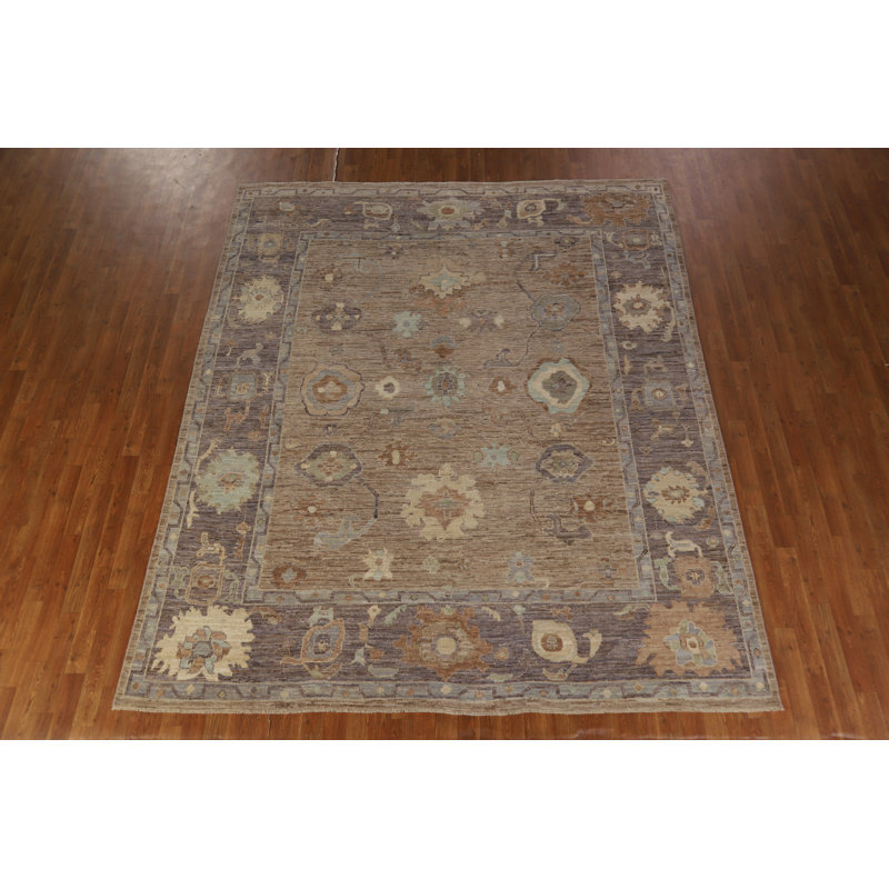 Vegetable Dye Brown Oushak Turkish Area Rug