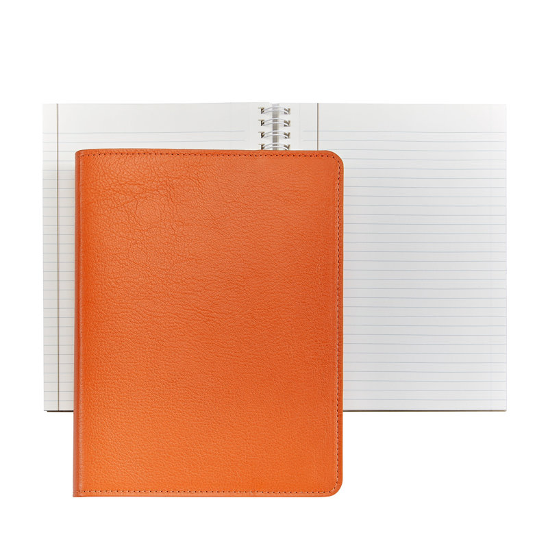 9" Refillable Leather Notebook   , Orange