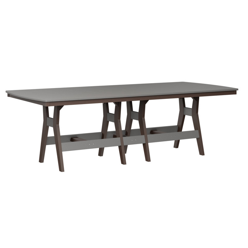 Table rectangulaire à hauteur de comptoir 96 po Berlin Gardens Harbor, Chocolat / Brun, Gris clair