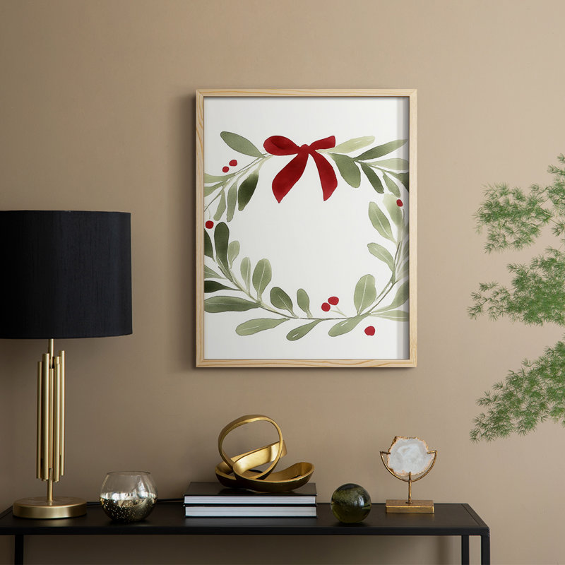 «Christmas Holiday Art» CECXLVII, reproduction d'art encadrée - bois massif, Naturel, H 15 po x l 12 po
