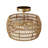 Gotthardt 2-Light Bulbs Retro Farmhouse Rattan Boho Dimmable Flush Mount Light Fixtures
