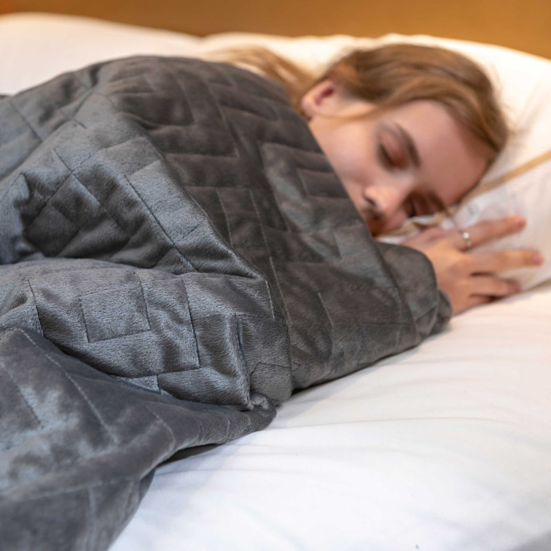 Gray 20 lb Reversible Microfiber Weighted Blanket
