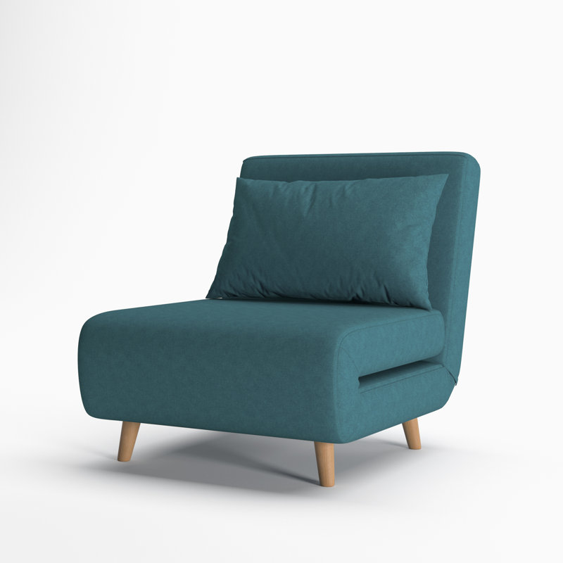 Jacquelyn 32" Wide Convertible Chair, Peacock Blue Fabric, 31.9"