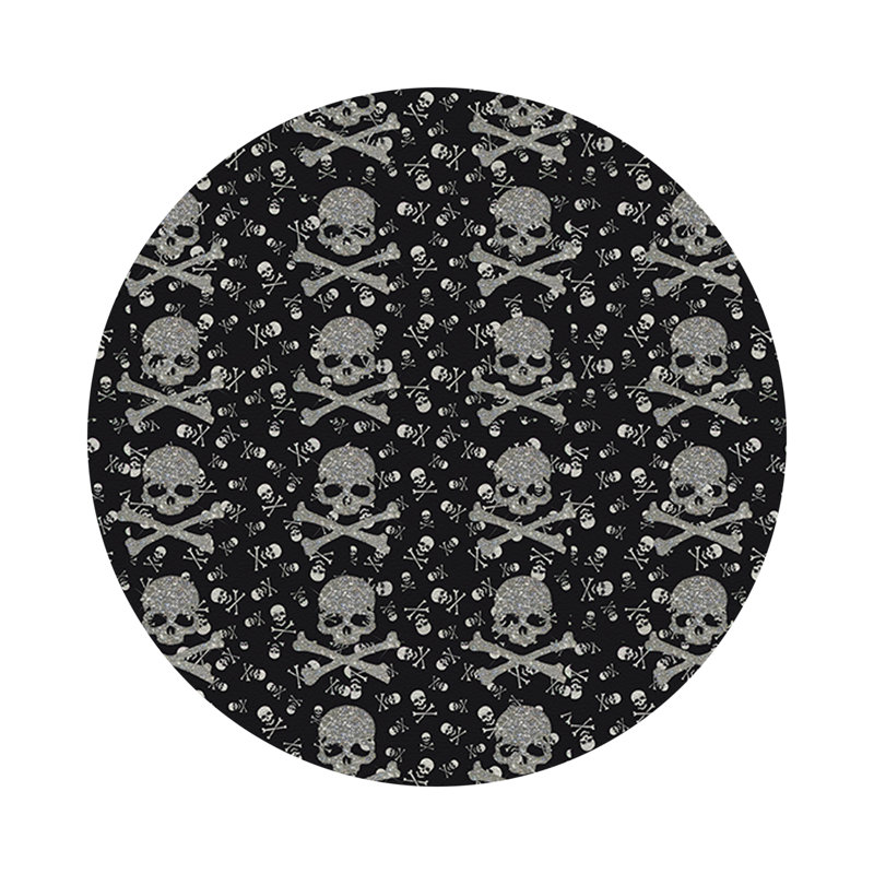 Crossbones Small Vegan Leather Round Pebble Placemat